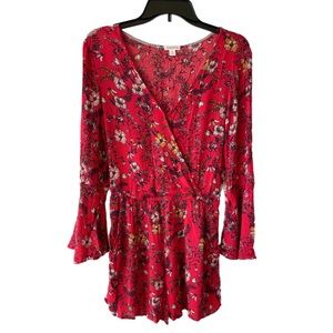 Xhilaration Floral Boho Shorts Romper Women’s Size M